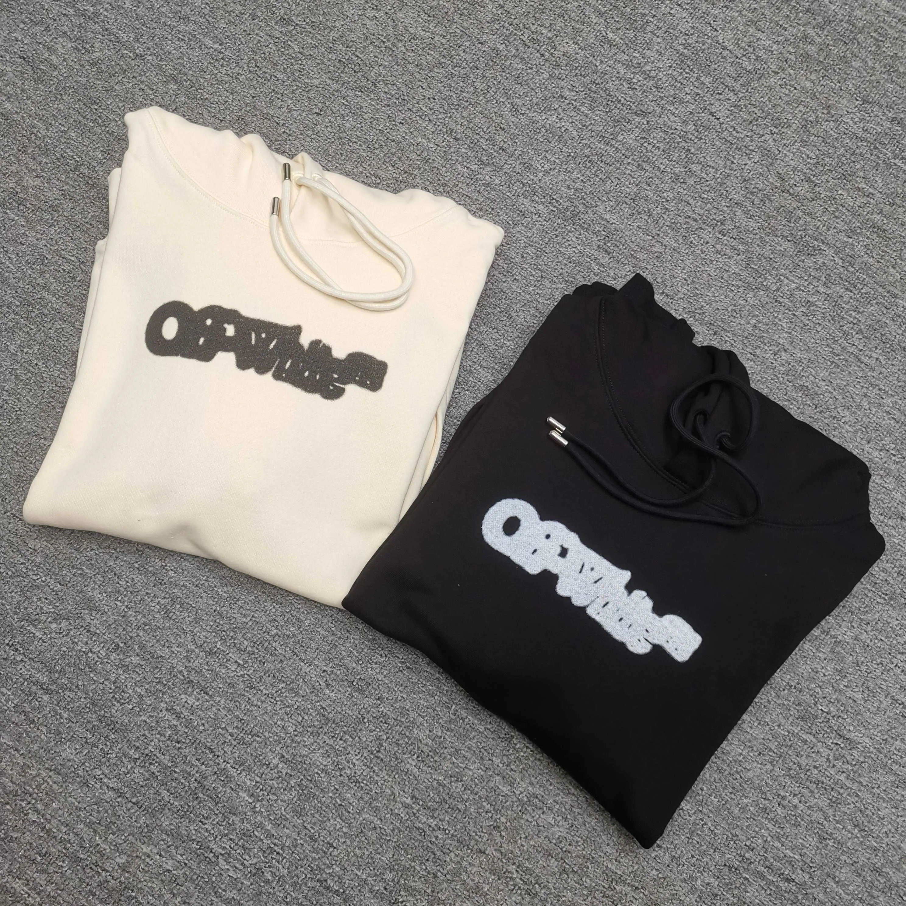 off white 25ss new arrow loose hooded sweatshirt Color: Beige Black Size: S M L XL P410